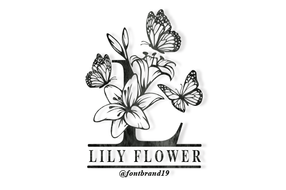 Elevate Your Design with Split Lily Flower Monogram