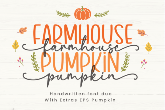 Farmhouse Pumpkin: The Perfect Font Duo for Autumn Designs