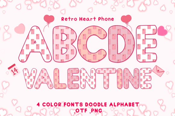 Retro Heart Phone: Adorable Color Fonts for Creative Projects